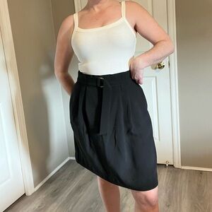 High waisted black skirt